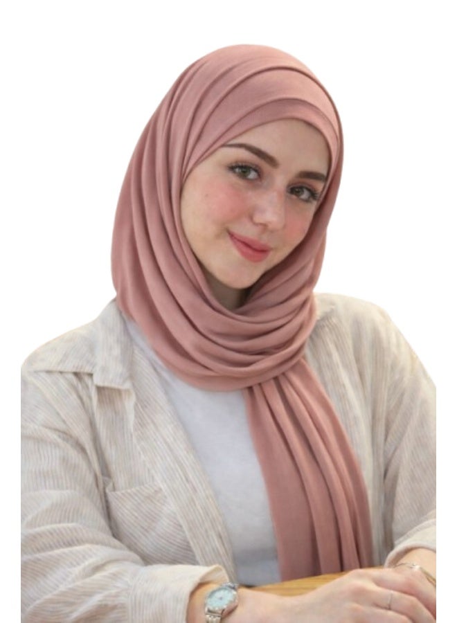 طرحة قطن ليكرا مع بندانة  باللون الكشميري مقاس 2 متر × 60 سم  خامة مريحة وثبات طوال اليوم - Image 1